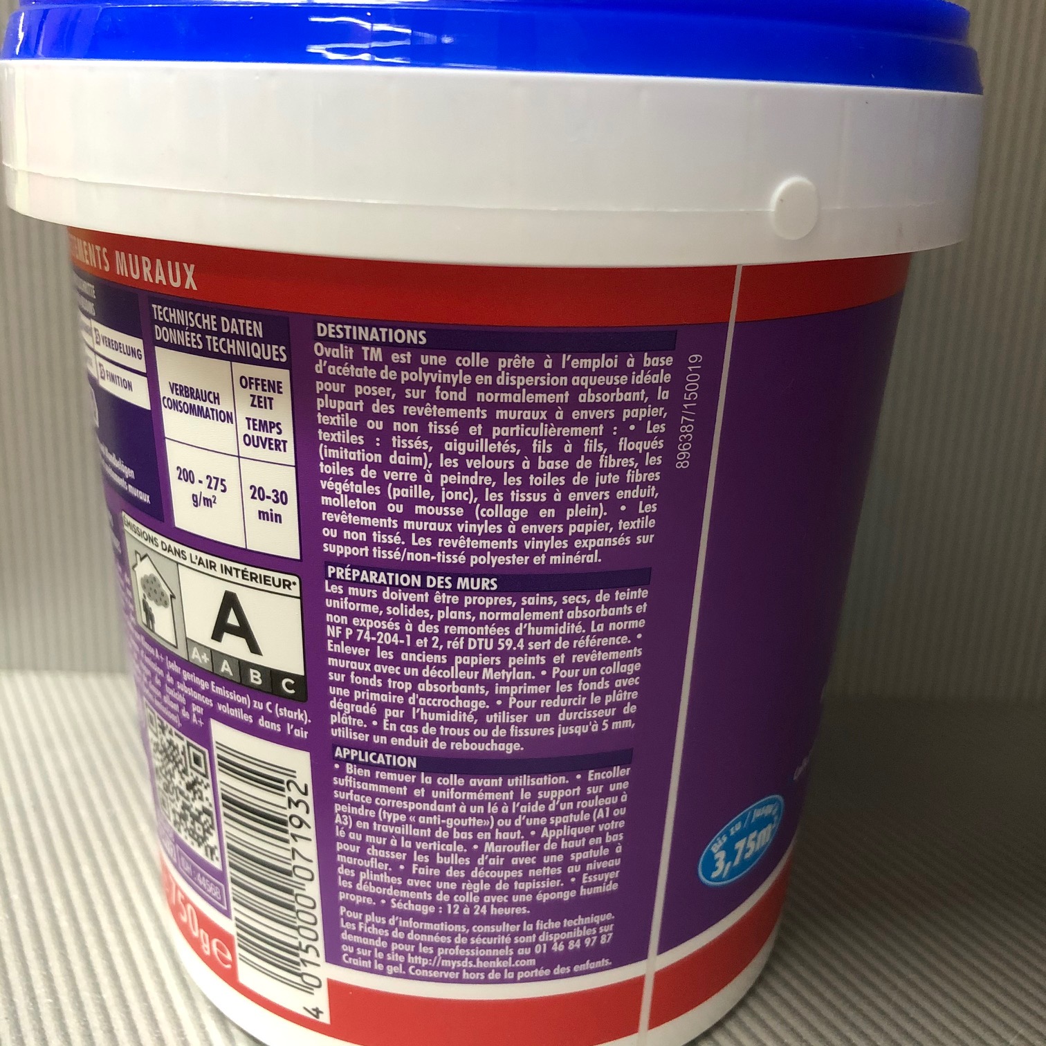 Metylan Ovalit TM Textile Wandbekleidung, Metalltapeten 750g – Bild 3