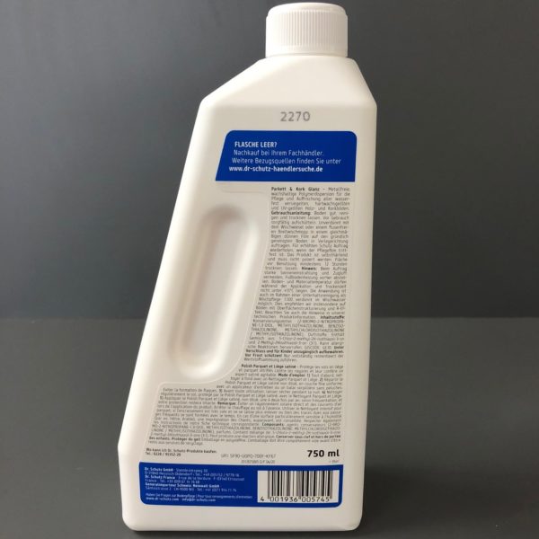 Parkett und Kork Reiniger Glanz 750 ml  von Dr. Schutz – Bild 2
