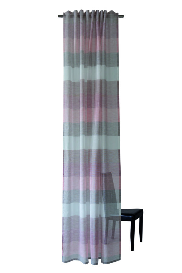 Gardine mit verdeckten Schlaufen, rose, halbtransparent, Kadin, 5099-04