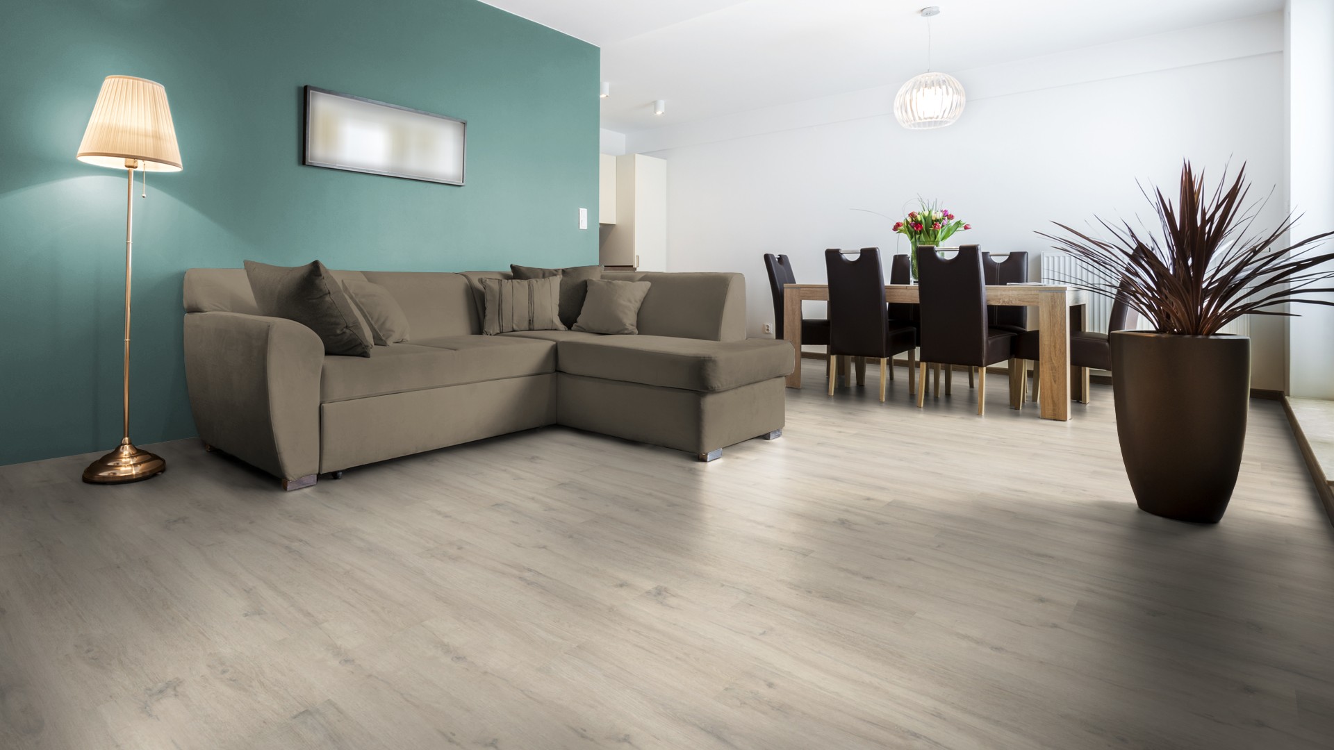 Laminat Klassik 13,99€/m² BoDomo Kreideeiche – Bild 2