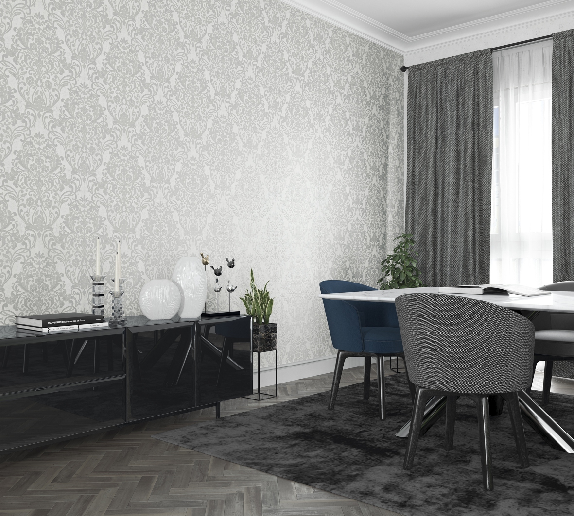 Tapete grau, Kollektion City Glam von Marburg, 32602 – Bild 3