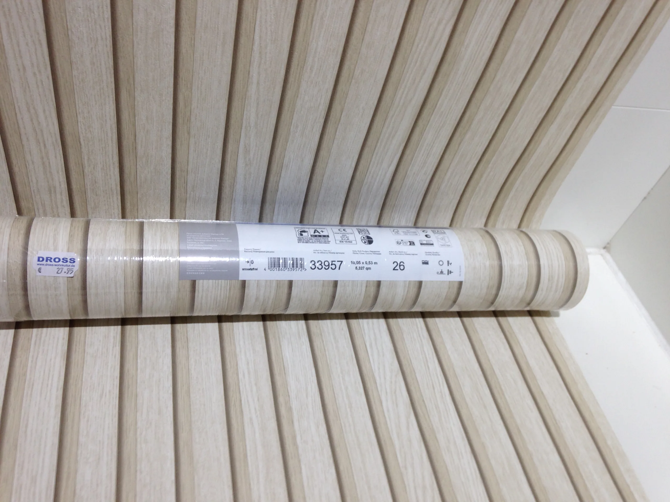 Tapete creme, beige 3D Holzoptik, Kollektion Botanica von Marburg, 33957 – Bild 4