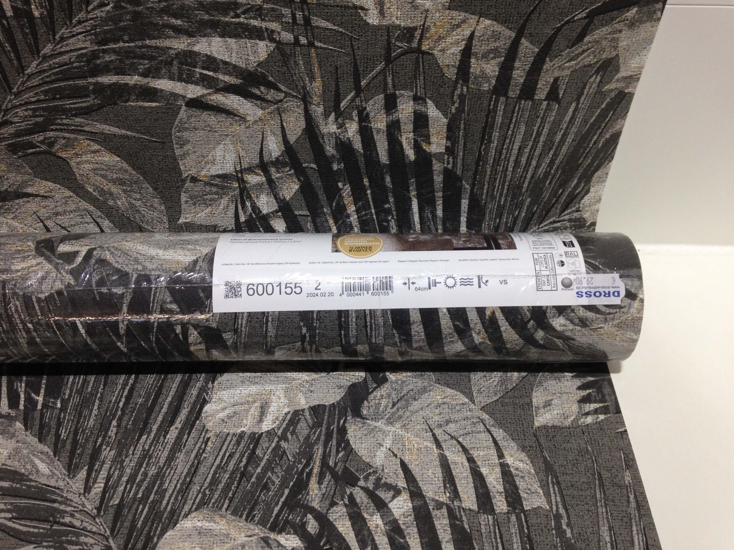 Tapete Grau Anthrazit Metallic, Kollektion Schöner Wohnen von Rasch, 600155 – Bild 5