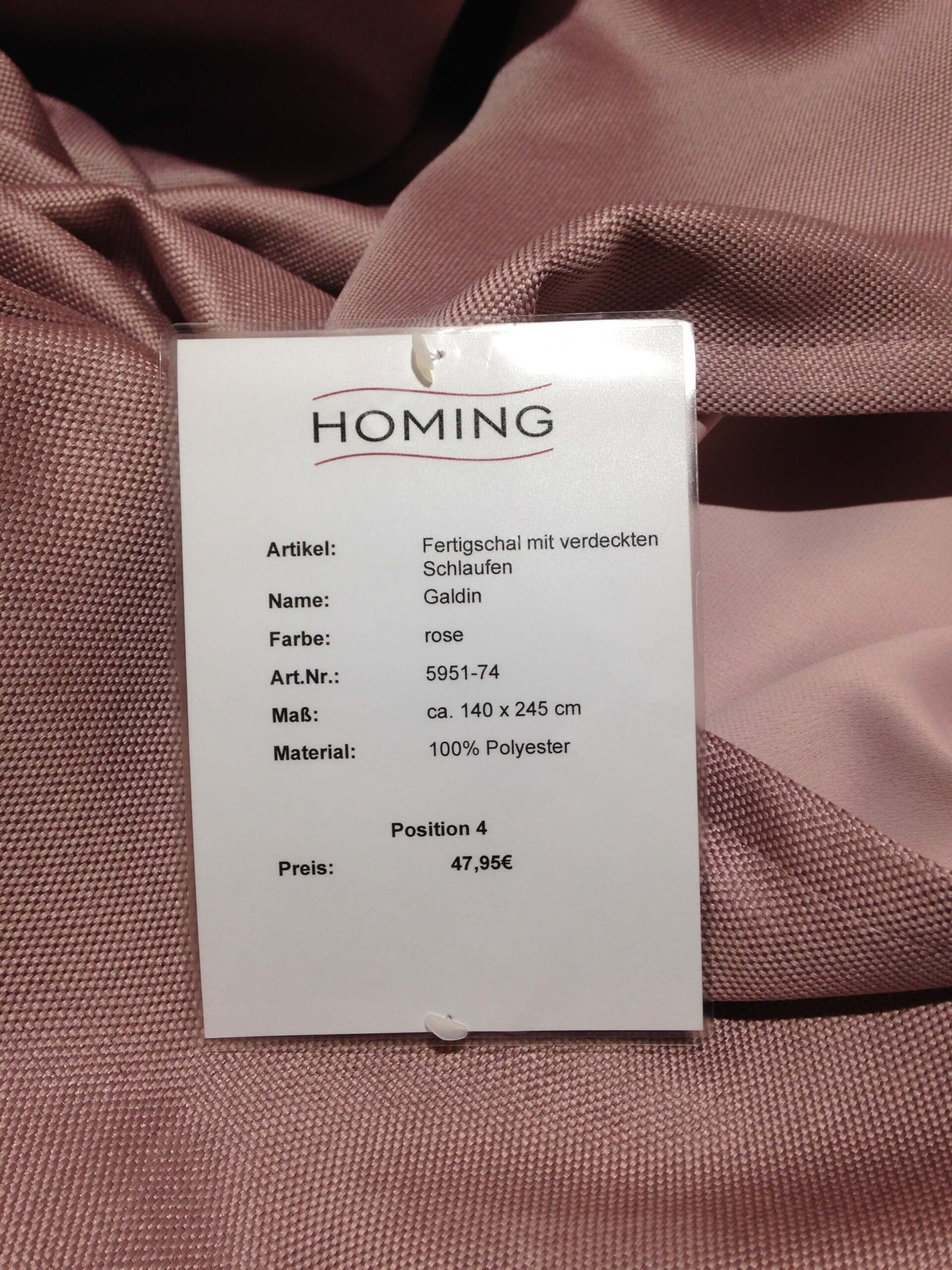 Gardine Galdin rose Kollektion Homing von Indes 100% Polyester 5951-74 – Bild 4