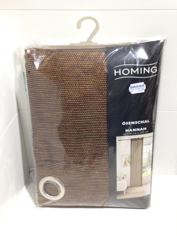 Gardine Ösenschal HANNAH, halb transparent Braun Beige, Kollektion Homing von Indes , 6720-11