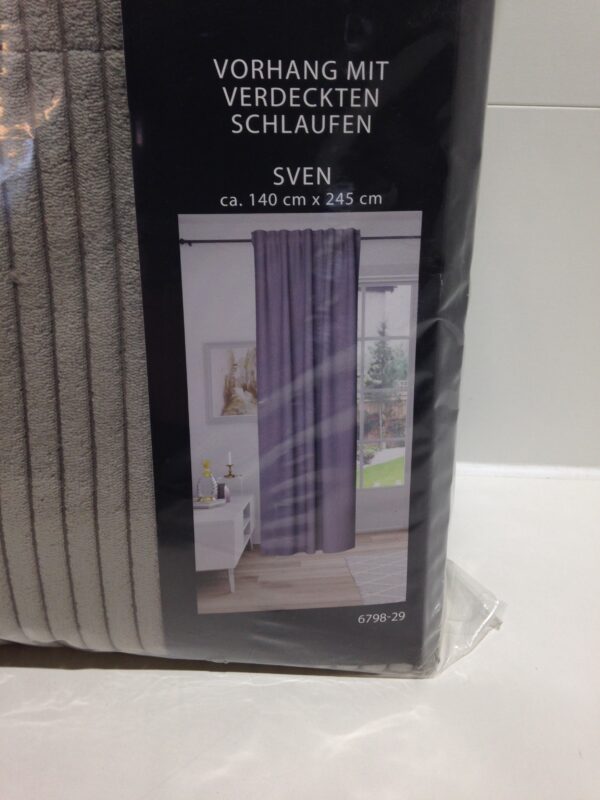Gardine Sven, Vorhang mit verdeckten Schlaufen, Grau Taupe Streifen, 6798-29 – Bild 4