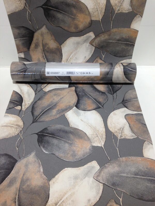 Tapete grau beige Blättermotiv Kollektion Incanto von Rasch, 659887 – Bild 5